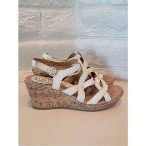 BOC Born concepts Chyna II cork wedge sandals women's white size 10